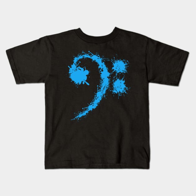 Bass Clef Blue - Cool Funny Music Lovers Gift Kids T-Shirt by DnB